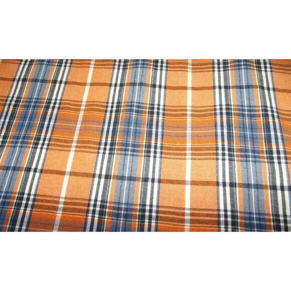 IZOD Shirt Mens XL Orange White Blue Plaid Button-Down Collar Heritage Tartan - Picture 4 of 12